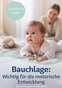 Baby in Bauchlage – Illustration zum Blogartikel über die Bedeutung der Bauchlage für die motorische Entwicklung.
